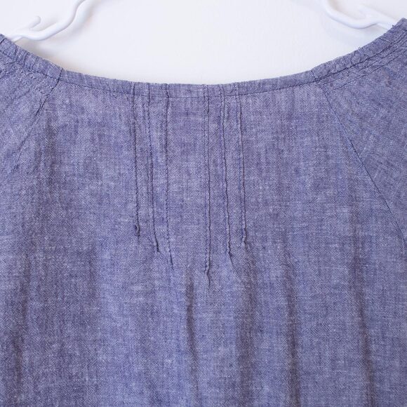 Boho VTG Linen Shirt Rugged Stitch Oversized Top C&B Lagenlook S | Soft Summer - Picture 3 of 8